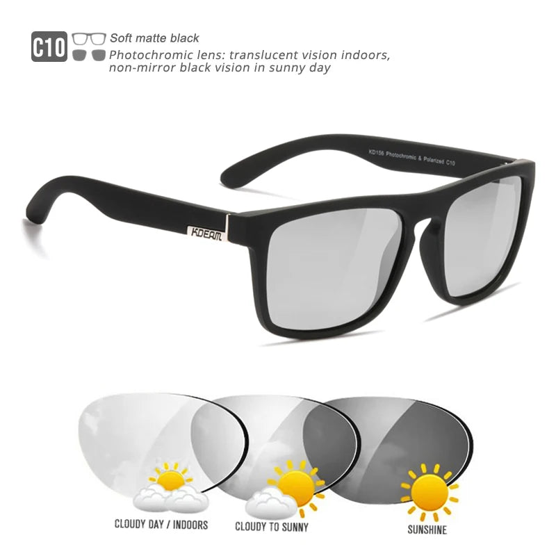 KDEAM-Lunettes de soleil polarisées pour hommes, lunettes de soleil miroir tout adaptées, design classique, boîte de marque CE, mode