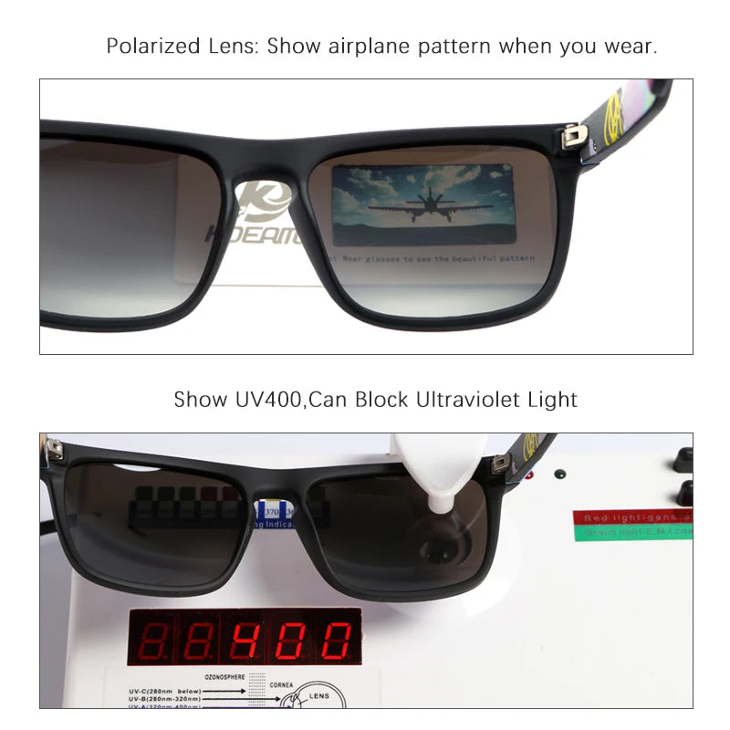 KDEAM-Lunettes de soleil polarisées pour hommes, lunettes de soleil miroir tout adaptées, design classique, boîte de marque CE, mode