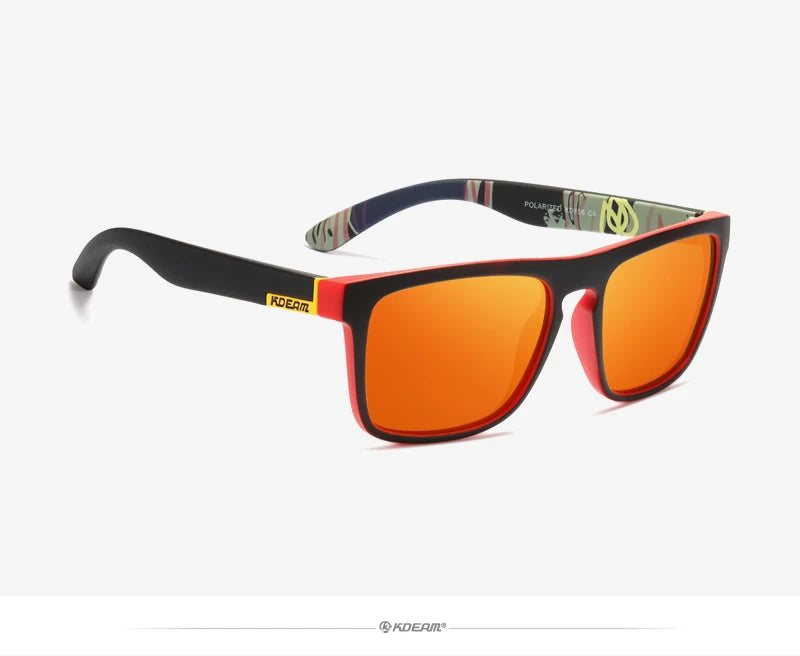 KDEAM-Lunettes de soleil polarisées pour hommes, lunettes de soleil miroir tout adaptées, design classique, boîte de marque CE, mode