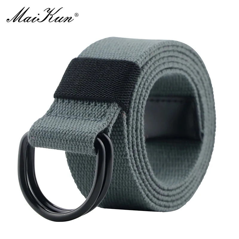 Maikun toile tactique hommes ceinture de haute qualité unisexe Double anneau en D boucle ceinture décontracté toile femme ceinture tissu pour jean