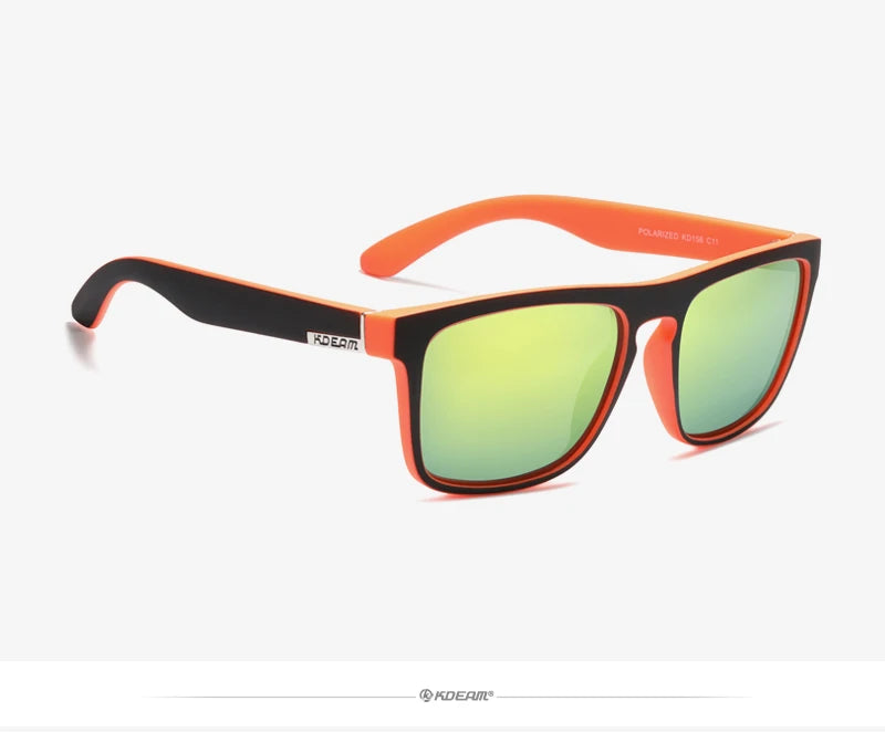 KDEAM-Lunettes de soleil polarisées pour hommes, lunettes de soleil miroir tout adaptées, design classique, boîte de marque CE, mode