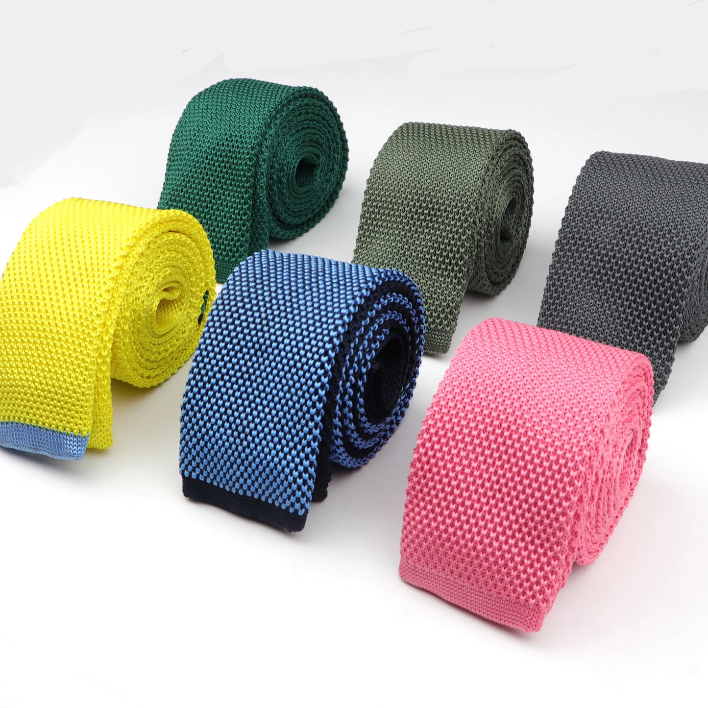 Mode hommes cravate colorée tricot cravates tricotées cravate couleur unie étroit mince maigre tissé plaine Cravate cravates étroites