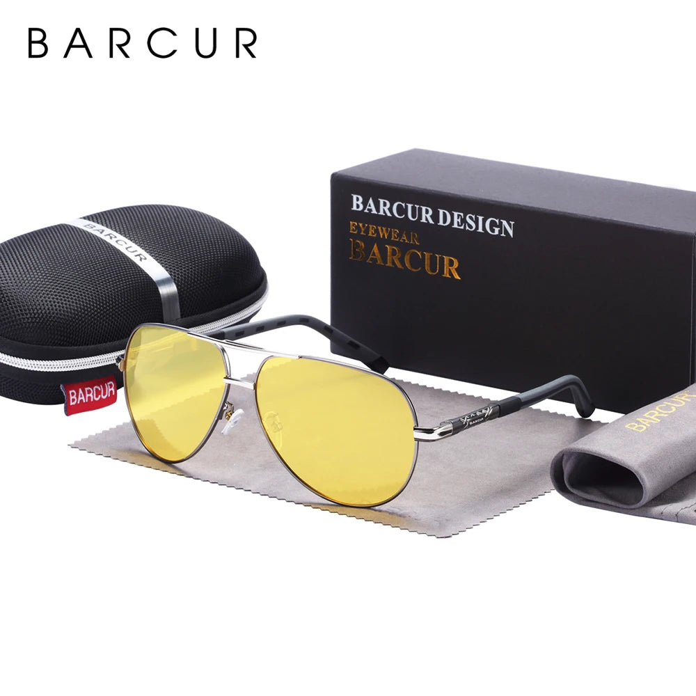 BARCUR Vintage lunettes de soleil en aluminium hommes revêtement polarisé lunettes de soleil classiques femmes ombre mâle accessoires de conduite