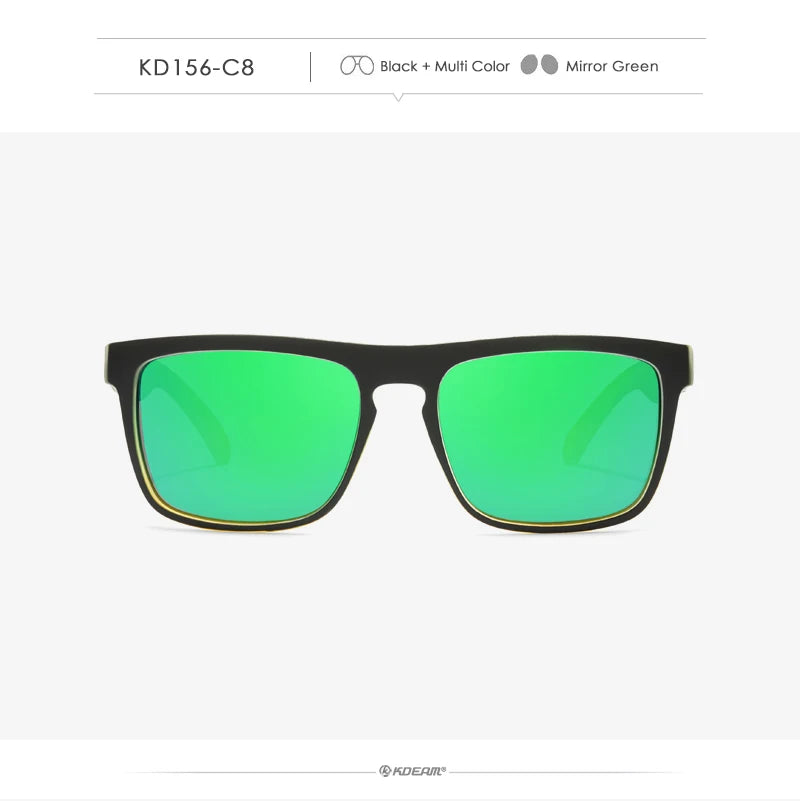 KDEAM-Lunettes de soleil polarisées pour hommes, lunettes de soleil miroir tout adaptées, design classique, boîte de marque CE, mode