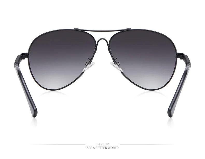 BARCUR Design titane alliage lunettes de soleil polarisées hommes lunettes de soleil femmes pilote dégradé lunettes miroir nuances