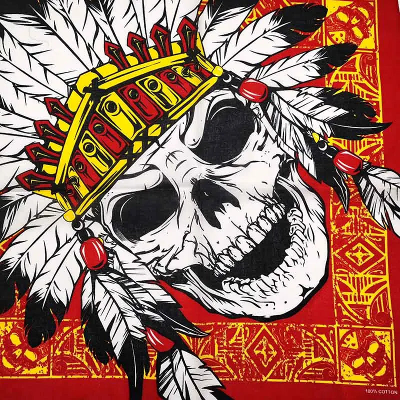 Nouveau Design de mode Hip Hop 100% coton crâne Bandana carré écharpe noir Paisley vélo bandeau pour femmes/hommes/garçons/filles