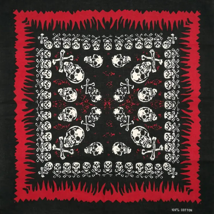 Nouveau Design de mode Hip Hop 100% coton crâne Bandana carré écharpe noir Paisley vélo bandeau pour femmes/hommes/garçons/filles