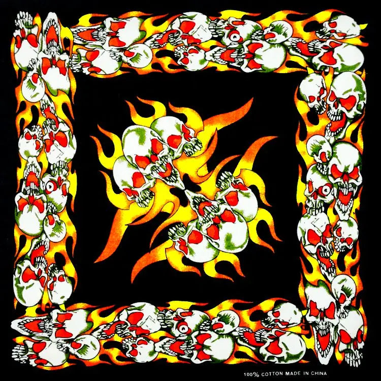 Nouveau Design de mode Hip Hop 100% coton crâne Bandana carré écharpe noir Paisley vélo bandeau pour femmes/hommes/garçons/filles