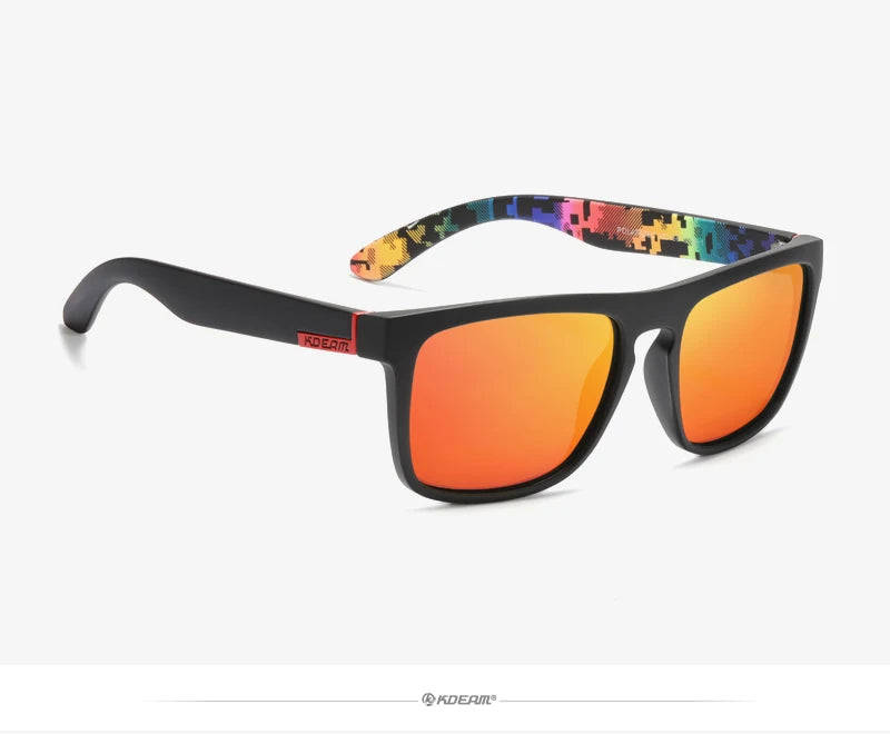 KDEAM-Lunettes de soleil polarisées pour hommes, lunettes de soleil miroir tout adaptées, design classique, boîte de marque CE, mode