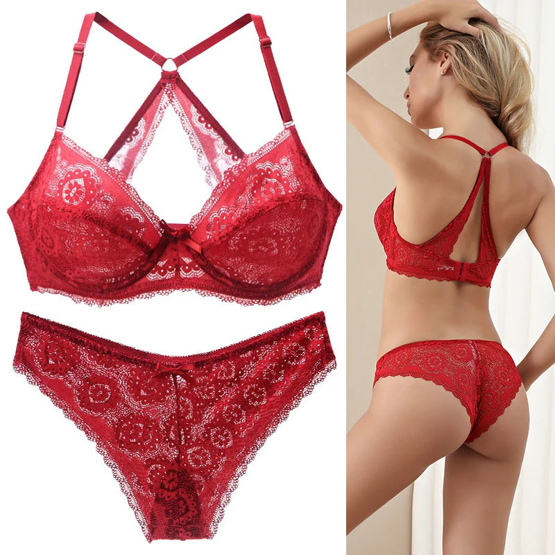 DaiNaFang [Hotel] New 2021 Lace Embroidery Bra Sets For Women Push Up Underwear 34 36 38 40 42 44 BCDE Cup Plus Size Lingerie