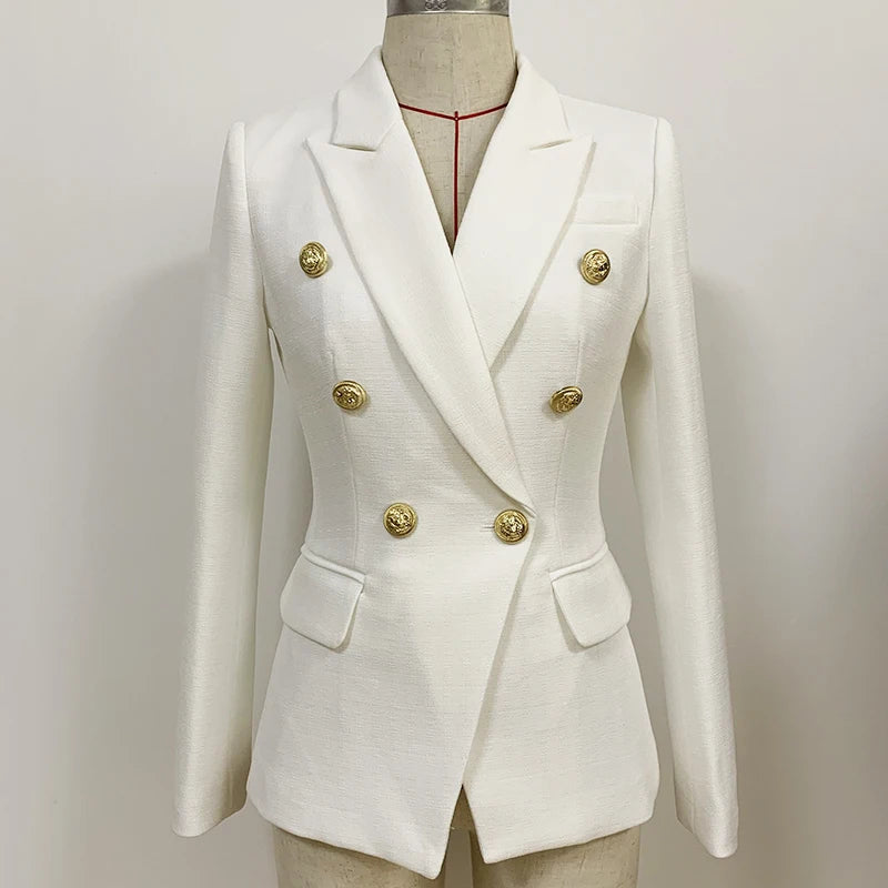 Veste Blazer de styliste Baroque pour femmes, haute qualité, boutons Lion argentés, Double boutonnage, vêtements d'extérieur, nouvelle mode 2022