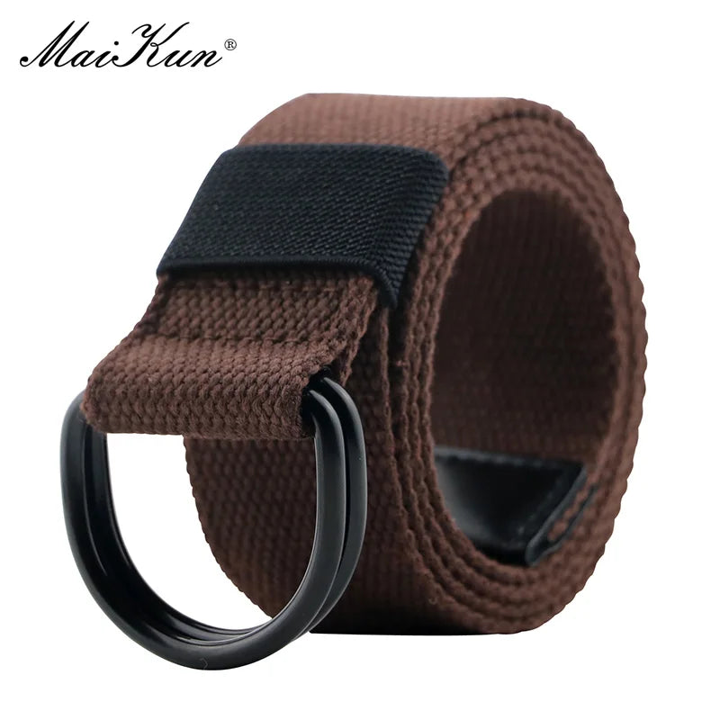 Maikun toile tactique hommes ceinture de haute qualité unisexe Double anneau en D boucle ceinture décontracté toile femme ceinture tissu pour jean