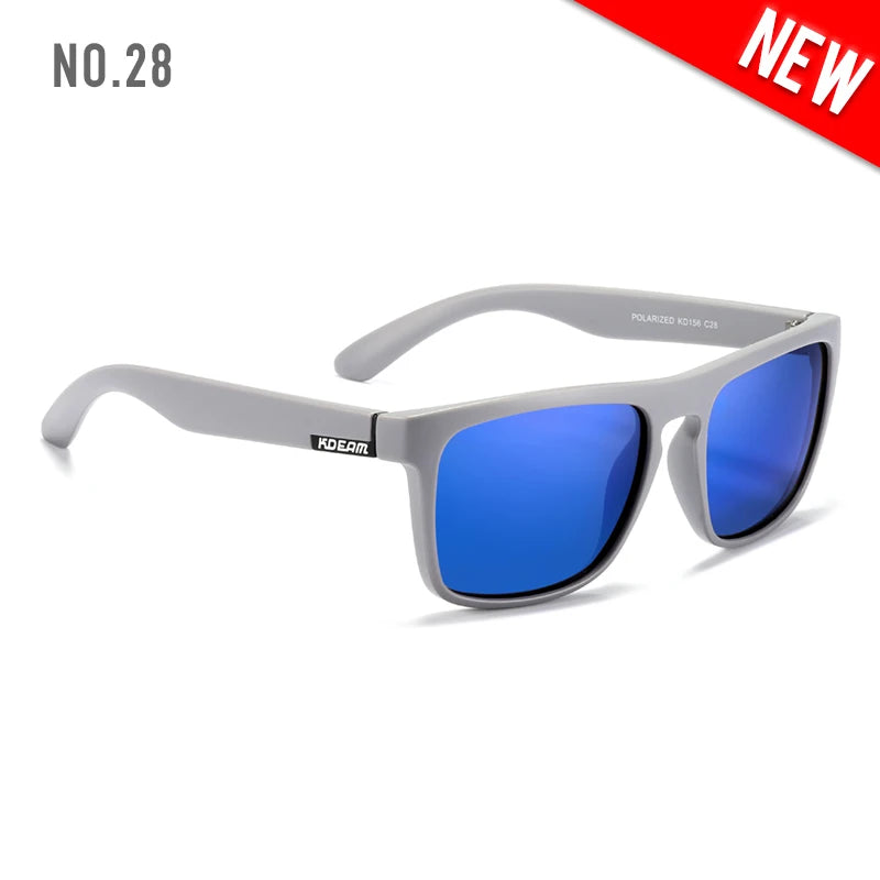 KDEAM-Lunettes de soleil polarisées pour hommes, lunettes de soleil miroir tout adaptées, design classique, boîte de marque CE, mode