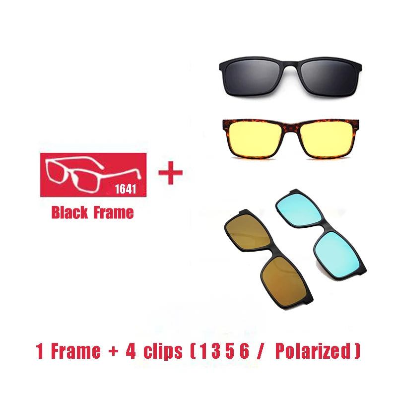 Lunettes marque designer polarisé aimant pince lunettes cadre hommes femmes myopie lunettes de Prescription optique lunettes de soleil lunettes