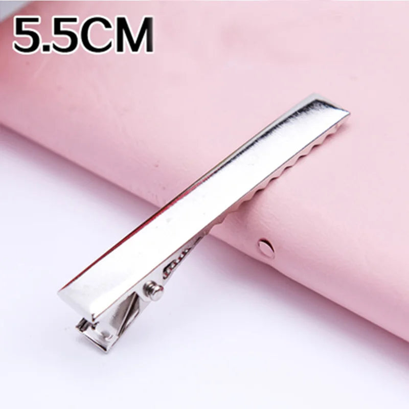 Pinces à cheveux noires couleur argent 3.2-5.5cm, 30 pièces/lot, Barrettes plates, épingles à cheveux en fer, accessoires pour cheveux DIY pour femmes et filles