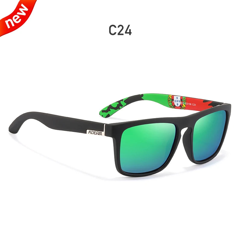 KDEAM-Lunettes de soleil polarisées pour hommes, lunettes de soleil miroir tout adaptées, design classique, boîte de marque CE, mode