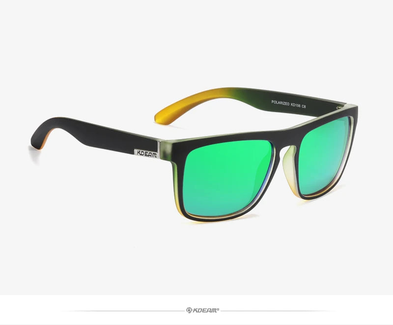 KDEAM-Lunettes de soleil polarisées pour hommes, lunettes de soleil miroir tout adaptées, design classique, boîte de marque CE, mode