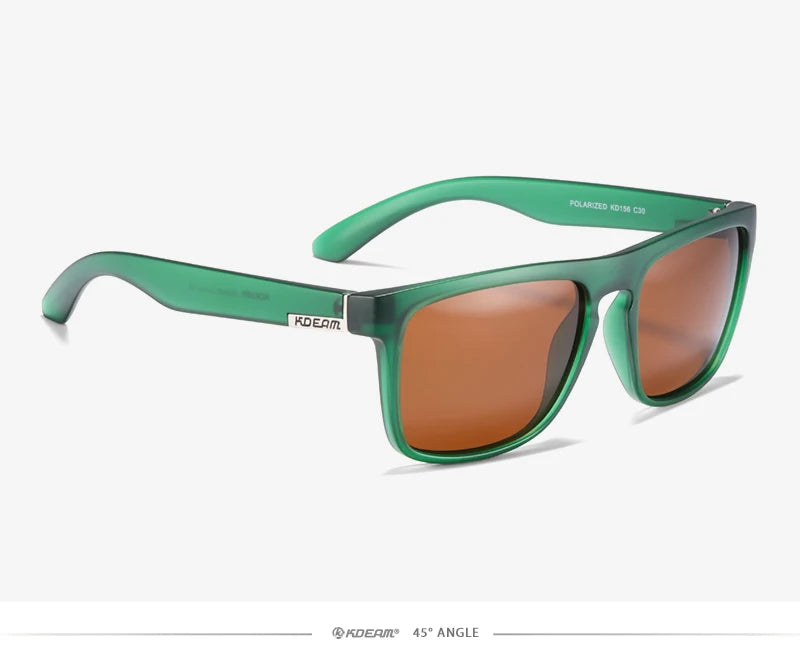 KDEAM-Lunettes de soleil polarisées pour hommes, lunettes de soleil miroir tout adaptées, design classique, boîte de marque CE, mode