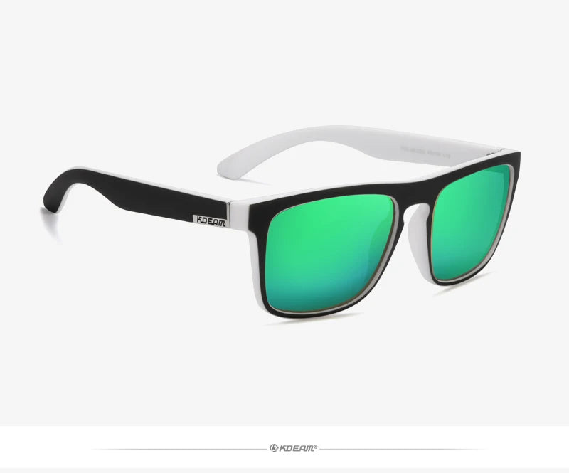 KDEAM-Lunettes de soleil polarisées pour hommes, lunettes de soleil miroir tout adaptées, design classique, boîte de marque CE, mode