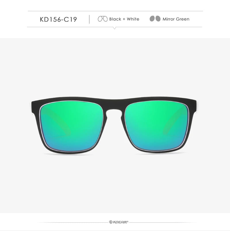KDEAM-Lunettes de soleil polarisées pour hommes, lunettes de soleil miroir tout adaptées, design classique, boîte de marque CE, mode