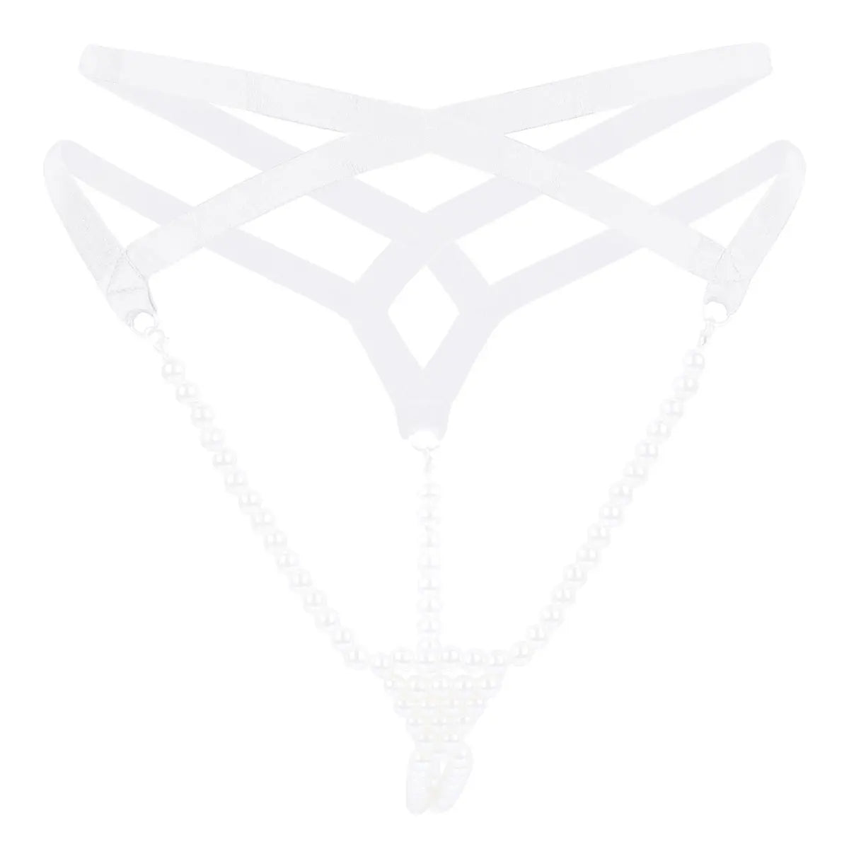 Women Erotic Mini Lingerie Low Rise T-Back Open Butt Stretchy Pearl G-String Thong Briefs Underwear