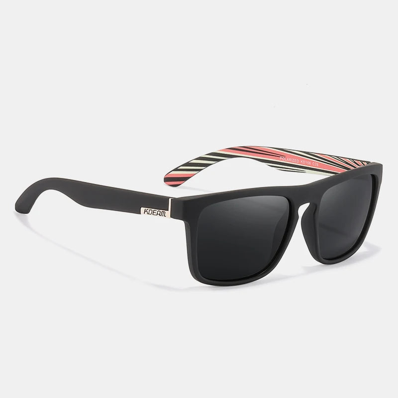 KDEAM-Lunettes de soleil polarisées pour hommes, lunettes de soleil miroir tout adaptées, design classique, boîte de marque CE, mode
