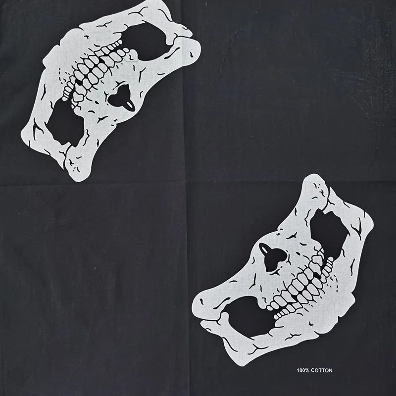 Nouveau Design de mode Hip Hop 100% coton crâne Bandana carré écharpe noir Paisley vélo bandeau pour femmes/hommes/garçons/filles
