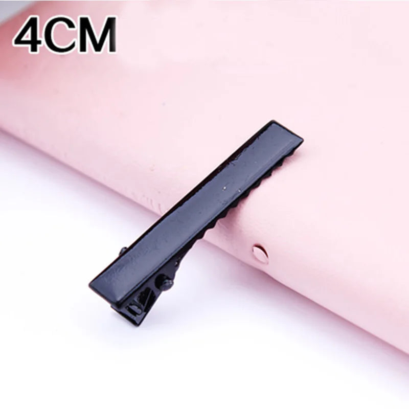 Pinces à cheveux noires couleur argent 3.2-5.5cm, 30 pièces/lot, Barrettes plates, épingles à cheveux en fer, accessoires pour cheveux DIY pour femmes et filles