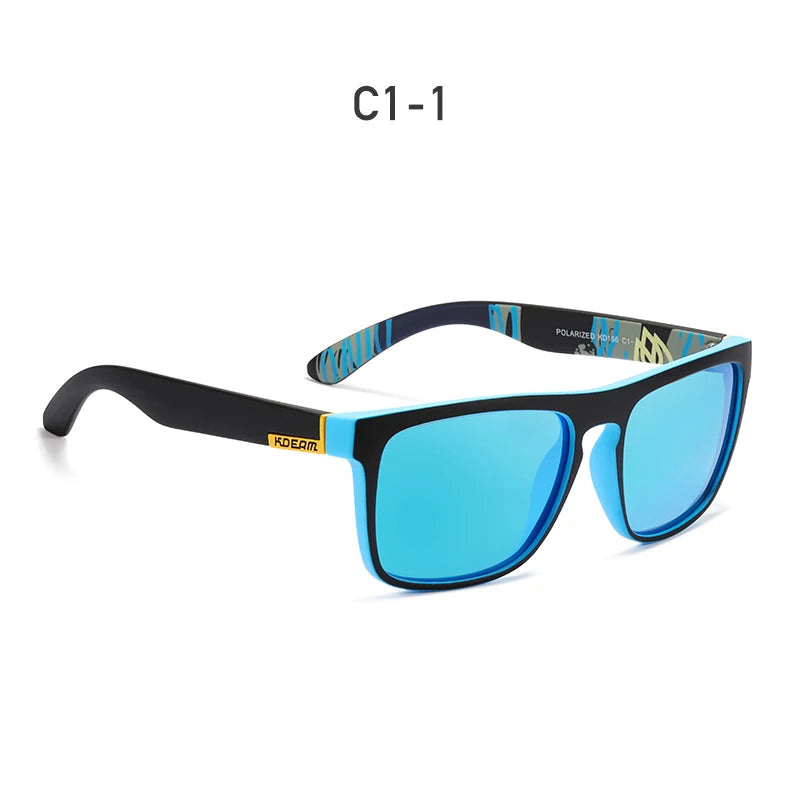 KDEAM-Lunettes de soleil polarisées pour hommes, lunettes de soleil miroir tout adaptées, design classique, boîte de marque CE, mode