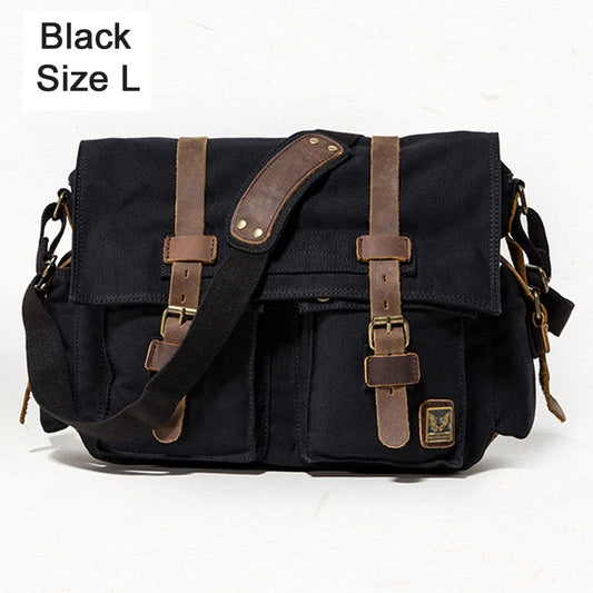 Je suis légende Will Smith toile + cuir véritable hommes sac de messager toile sac à bandoulière hommes sac à bandoulière fronde sac casual sacoche