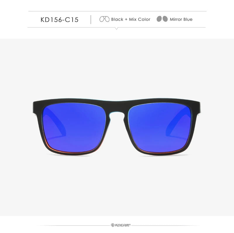 KDEAM-Lunettes de soleil polarisées pour hommes, lunettes de soleil miroir tout adaptées, design classique, boîte de marque CE, mode