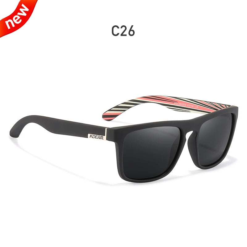 KDEAM-Lunettes de soleil polarisées pour hommes, lunettes de soleil miroir tout adaptées, design classique, boîte de marque CE, mode