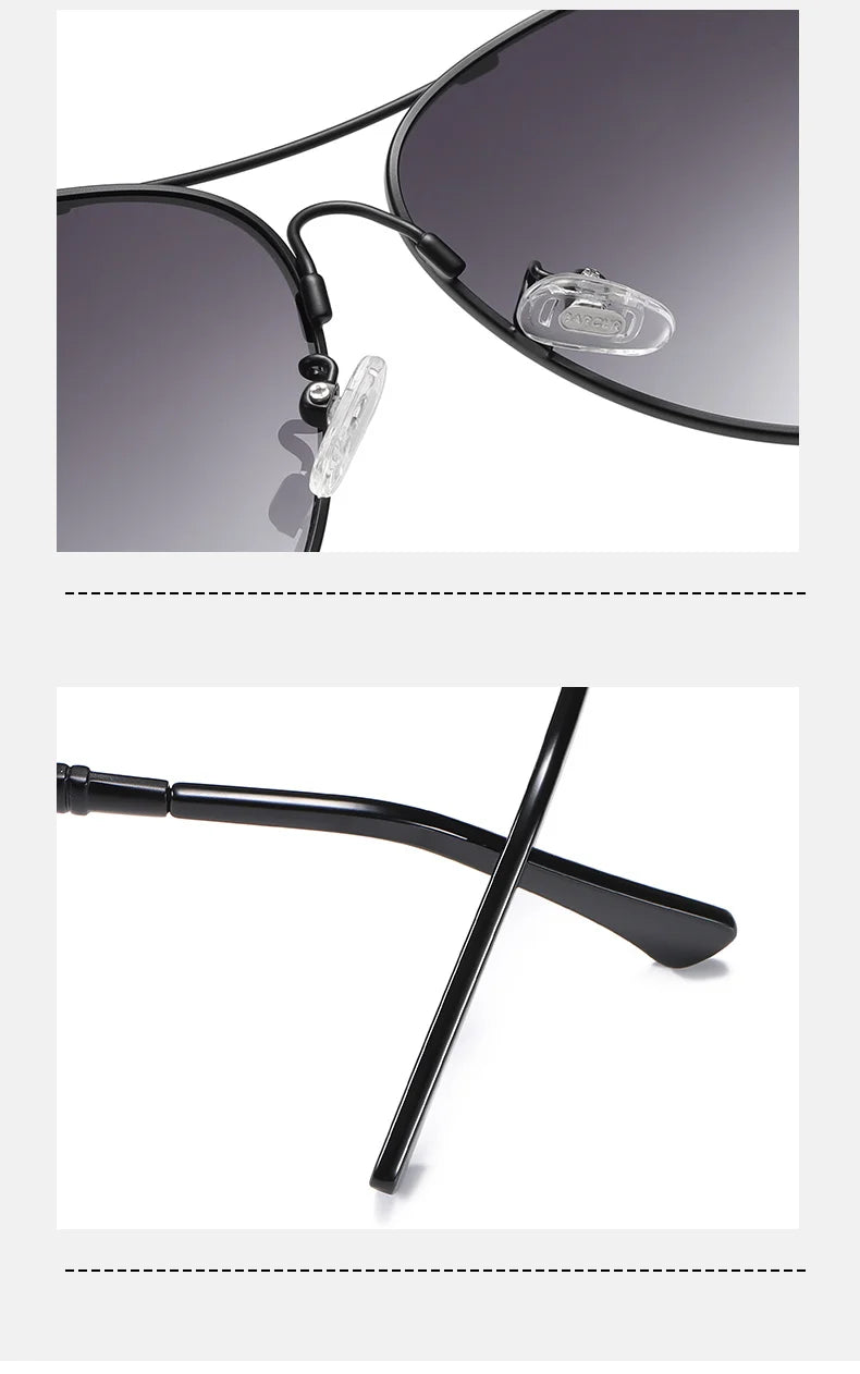 BARCUR Design titane alliage lunettes de soleil polarisées hommes lunettes de soleil femmes pilote dégradé lunettes miroir nuances
