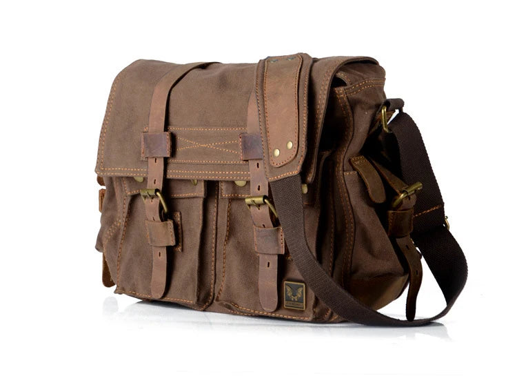 Je suis légende Will Smith toile + cuir véritable hommes sac de messager toile sac à bandoulière hommes sac à bandoulière fronde sac casual sacoche