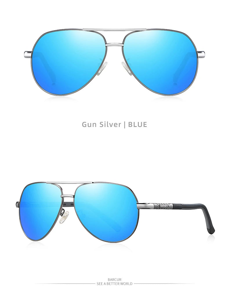 BARCUR Vintage lunettes de soleil en aluminium hommes revêtement polarisé lunettes de soleil classiques femmes ombre mâle accessoires de conduite