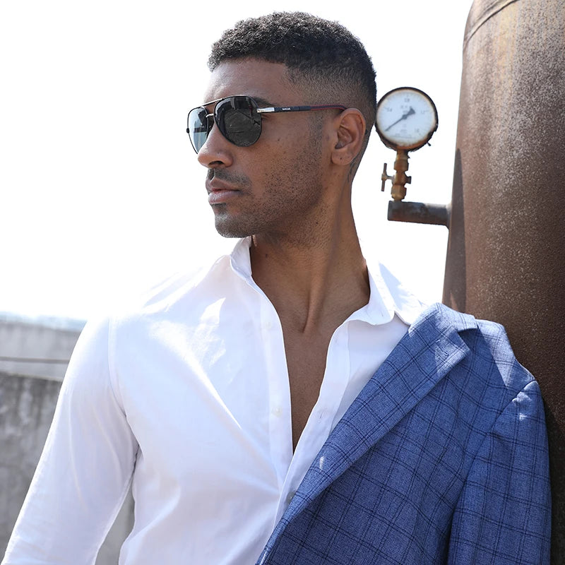 BARCUR Vintage lunettes de soleil en aluminium hommes revêtement polarisé lunettes de soleil classiques femmes ombre mâle accessoires de conduite