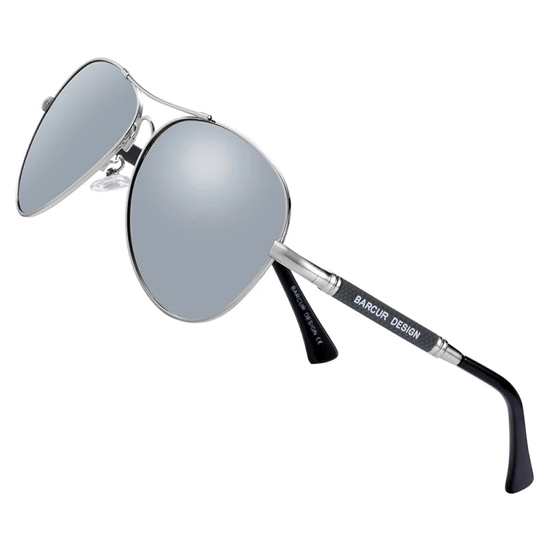 BARCUR Design titane alliage lunettes de soleil polarisées hommes lunettes de soleil femmes pilote dégradé lunettes miroir nuances