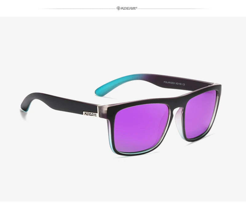 KDEAM-Lunettes de soleil polarisées pour hommes, lunettes de soleil miroir tout adaptées, design classique, boîte de marque CE, mode