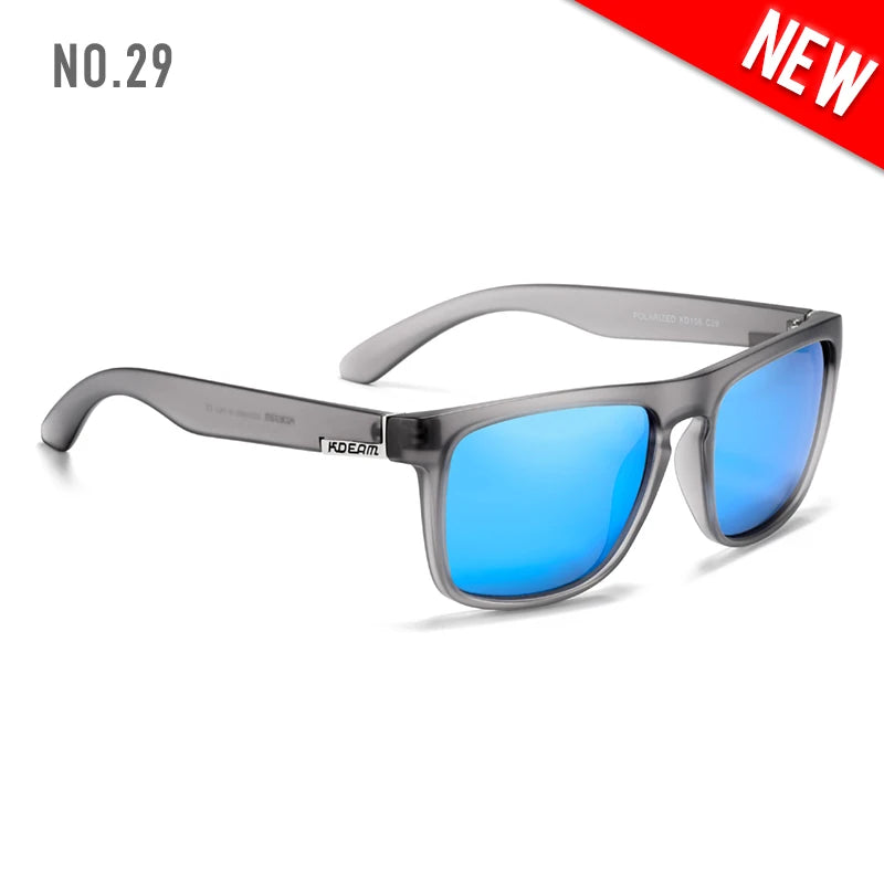 KDEAM-Lunettes de soleil polarisées pour hommes, lunettes de soleil miroir tout adaptées, design classique, boîte de marque CE, mode