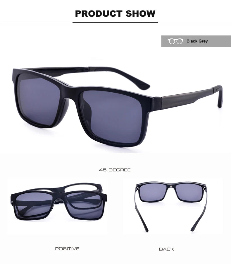 Lunettes marque designer polarisé aimant pince lunettes cadre hommes femmes myopie lunettes de Prescription optique lunettes de soleil lunettes