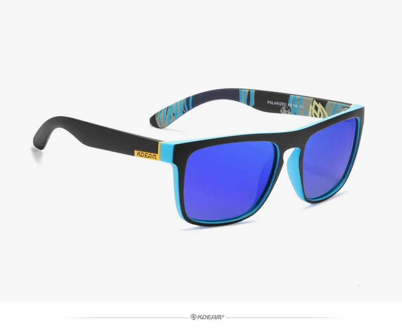 KDEAM-Lunettes de soleil polarisées pour hommes, lunettes de soleil miroir tout adaptées, design classique, boîte de marque CE, mode