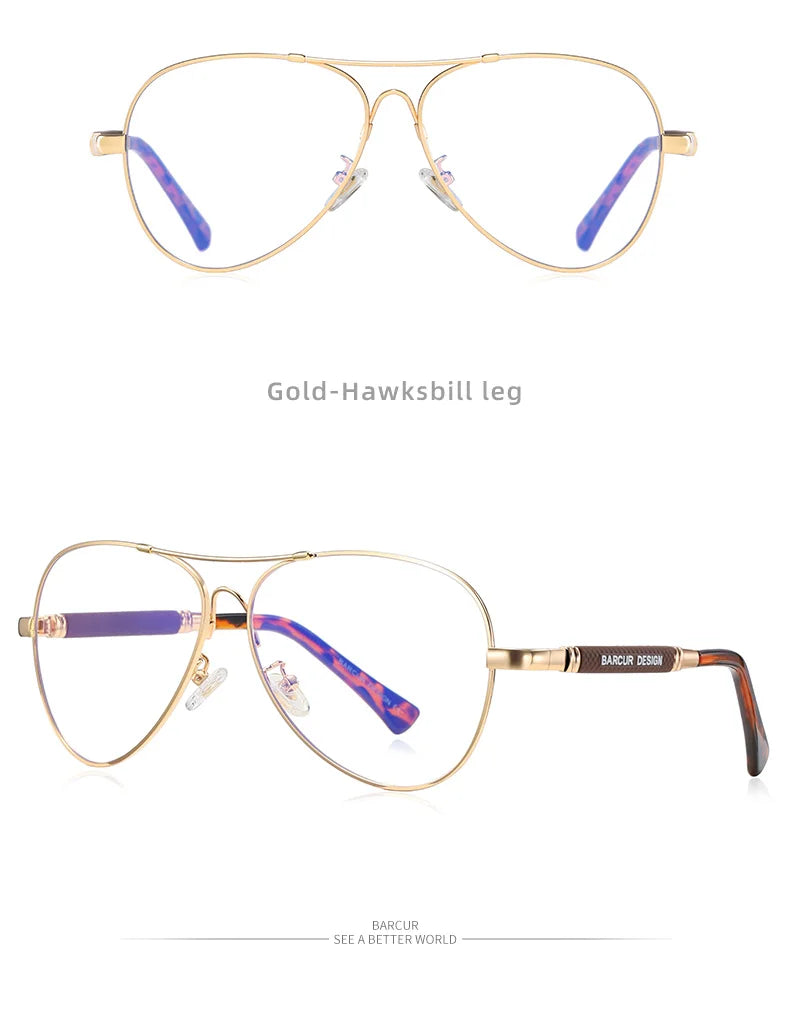 BARCUR Design titane alliage lunettes de soleil polarisées hommes lunettes de soleil femmes pilote dégradé lunettes miroir nuances