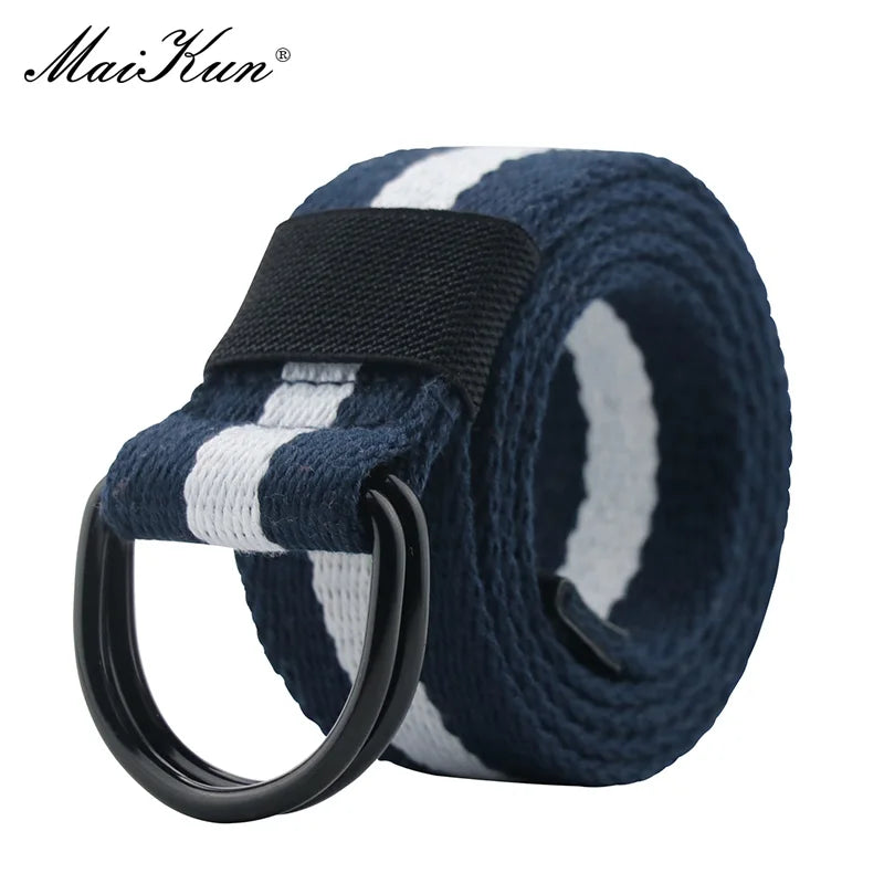 Maikun toile tactique hommes ceinture de haute qualité unisexe Double anneau en D boucle ceinture décontracté toile femme ceinture tissu pour jean