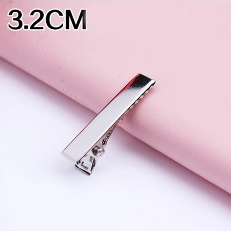 Pinces à cheveux noires couleur argent 3.2-5.5cm, 30 pièces/lot, Barrettes plates, épingles à cheveux en fer, accessoires pour cheveux DIY pour femmes et filles
