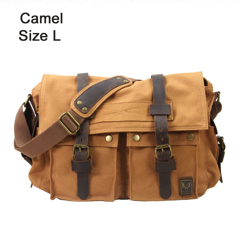 Je suis légende Will Smith toile + cuir véritable hommes sac de messager toile sac à bandoulière hommes sac à bandoulière fronde sac casual sacoche