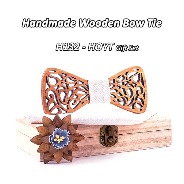 Mahoosive nouveaux nœuds papillon en bois à fleurs pour hommes noeud papillon creux papillons costume de mariage noeud papillon en bois chemise krawatte nœuds papillon cravate mince