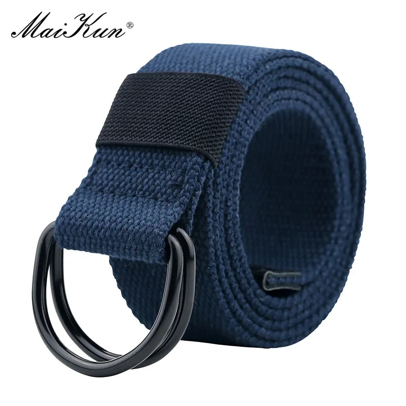 Maikun toile tactique hommes ceinture de haute qualité unisexe Double anneau en D boucle ceinture décontracté toile femme ceinture tissu pour jean
