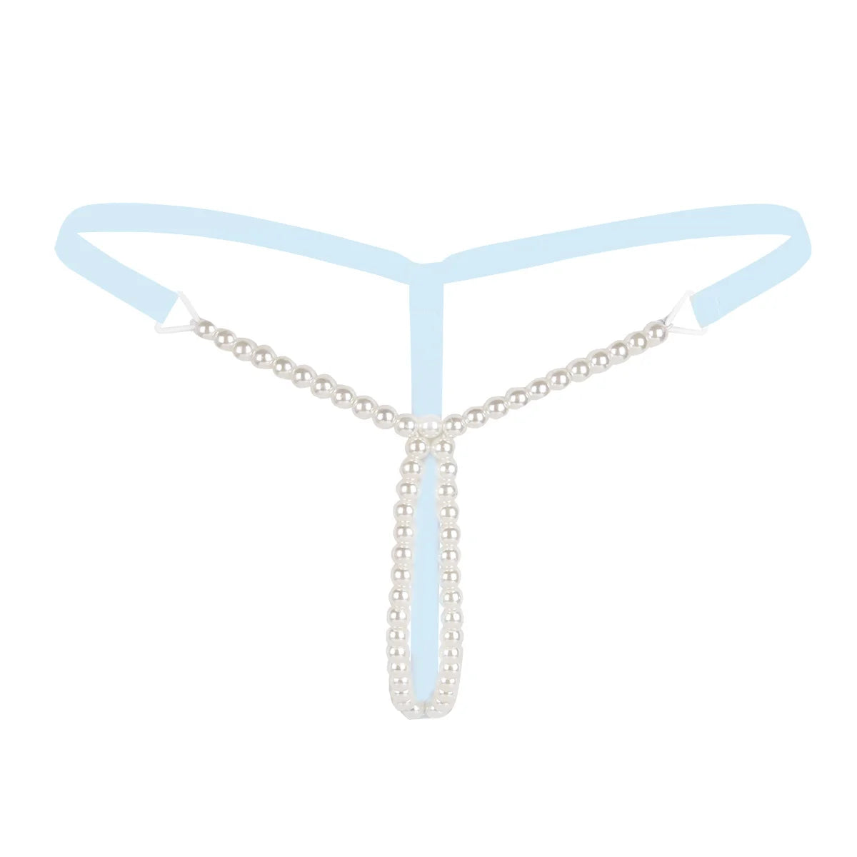 Women Erotic Mini Lingerie Low Rise T-Back Open Butt Stretchy Pearl G-String Thong Briefs Underwear