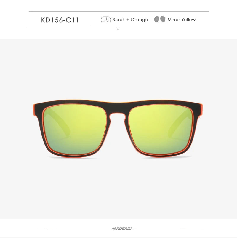 KDEAM-Lunettes de soleil polarisées pour hommes, lunettes de soleil miroir tout adaptées, design classique, boîte de marque CE, mode
