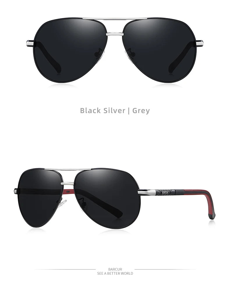 BARCUR Vintage lunettes de soleil en aluminium hommes revêtement polarisé lunettes de soleil classiques femmes ombre mâle accessoires de conduite
